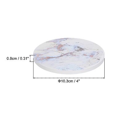 4Pcs Absorbent Coasters Marble Gilding Pattern Round Coaster with Cork Backing Non-Slip 4"