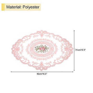 Retro Lace Placemat 12x16 Inch Oval Embroidered Table Place Mats Crochet Doilies Coasters Cup Mat
