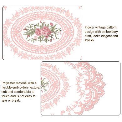 Retro Lace Placemat 12x16 Inch Oval Embroidered Table Place Mats Crochet Doilies Coasters Cup Mat