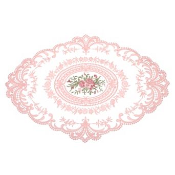 Retro Lace Placemat 12x16 Inch Oval Embroidered Table Place Mats Crochet Doilies Coasters Cup Mat