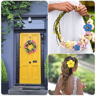 10 Pack Artificial Flowers Hair Clip, Hawaiian Hibiscus Flowers DIY Foam Hibiscus Flower