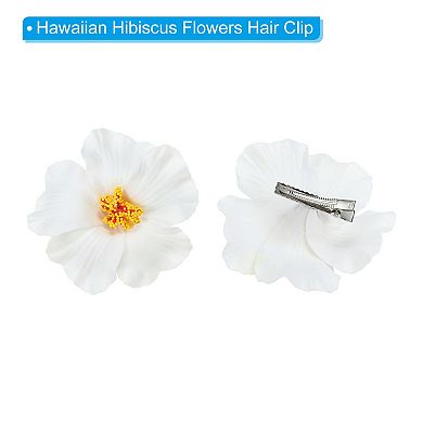 10 Pack Artificial Flowers Hair Clip, Hawaiian Hibiscus Flowers DIY Foam Hibiscus Flower