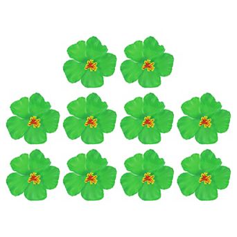 10 Pack Artificial Flowers Hair Clip, Hawaiian Hibiscus Flowers DIY Foam Hibiscus Flower