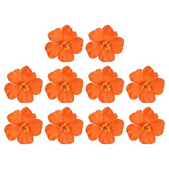 10 Pack Artificial Flowers Hair Clip, Hawaiian Hibiscus Flowers DIY Foam Hibiscus Flower