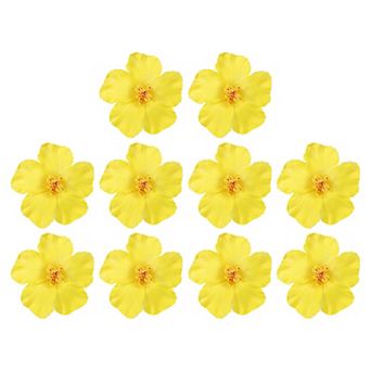 10 Pack Artificial Flowers Hair Clip, Hawaiian Hibiscus Flowers DIY Foam Hibiscus Flower