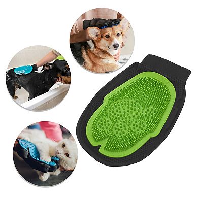 1 Pc Lightweight Pet Grooming Gloves for Bathroom Pet Store Green Black