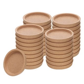36 pc Cork Coaster for Drinks, 4 in Round Cork Coasters Tea or Coffee Coaster, Brown