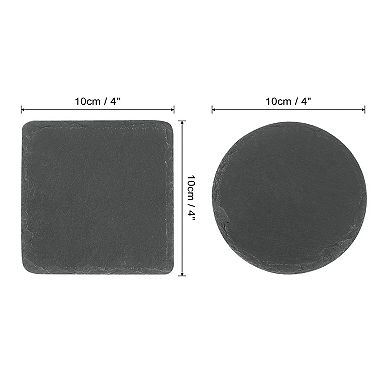 72 Pcs Slate Coasters, Square Stone Coasters and Round Slate Drink Coasters