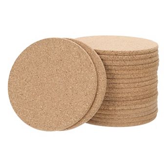60 pc Cork Coaster for Drinks, 4 in Round Cork Coasters Tea or Coffee Coaster, Brown