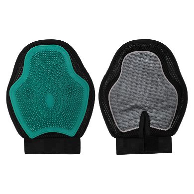 1 Pc Durable Double-Sided Pet Grooming Gloves for Bathroom Pet Store Green