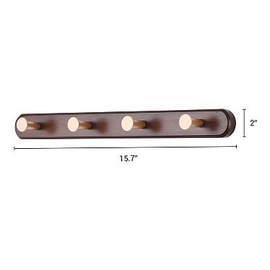 1 Pcs Coat Rack Wall Mount, Metal Wood Coat Hook for Hanging with 4 Hooks, Hat Rack, Wall Hooks