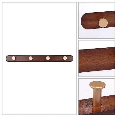 1 Pcs Coat Rack Wall Mount, Metal Wood Coat Hook for Hanging with 4 Hooks, Hat Rack, Wall Hooks