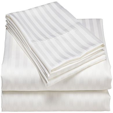 1000 Thread Count Fresh Home Collection 100% Egyptian Cotton Deep Pocket Dobby Striped Sheet Set