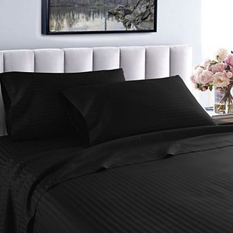 1000 Thread Count Fresh Home Collection 100% Egyptian Cotton Deep Pocket Dobby Striped Sheet Set