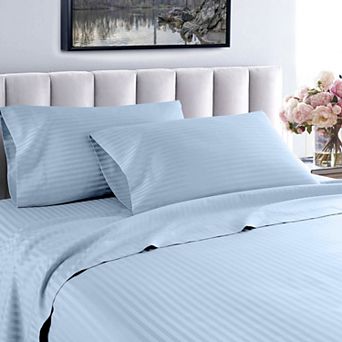 1000 Thread Count Fresh Home Collection 100% Egyptian Cotton Deep Pocket Dobby Striped Sheet Set