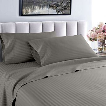 1000 Thread Count Fresh Home Collection 100% Egyptian Cotton Deep Pocket Dobby Striped Sheet Set