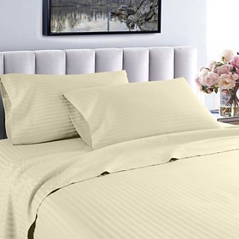 1000 Thread Count Fresh Home Collection 100% Egyptian Cotton Deep Pocket Dobby Striped Sheet Set