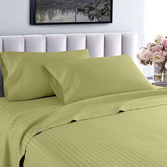 1000 Thread Count Fresh Home Collection 100% Egyptian Cotton Deep Pocket Dobby Striped Sheet Set