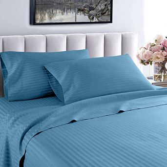 1000 Thread Count Fresh Home Collection 100% Egyptian Cotton Deep Pocket Dobby Striped Sheet Set