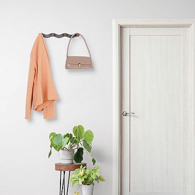 1 Pcs Coat Rack Wall Mount, Metal Wood Coat Hook, Hat Rack, Wall Hooks for Hanging with 4 Hooks