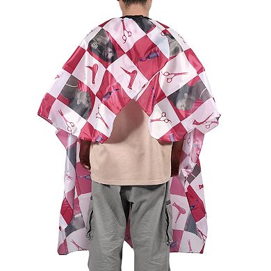 Blocks Pattern Hairdressing Cape for Barber Shop 62.99"x55.12" Red White 1 Pc