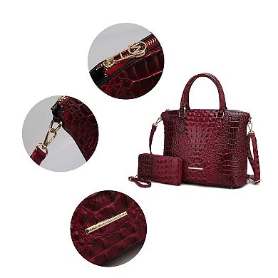MKF Collection Liora Women's Croc Embossed Tote and Set by Mia K