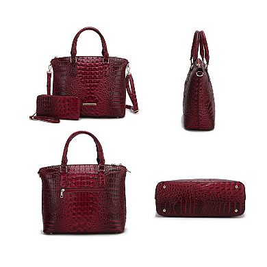 MKF Collection Liora Women's Croc Embossed Tote and Set by Mia K