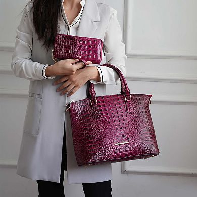 MKF Collection Liora Women's Croc Embossed Tote and Set by Mia K
