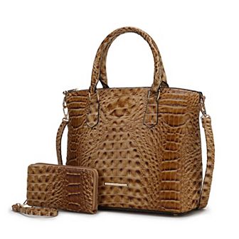 MKF Collection Liora Women's Croc Embossed Tote and Set by Mia K