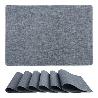 Set of 6 Faux Leather Placemats for Kitchen Dining Table Decor, Table Placemats