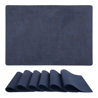 Set of 6 Faux Leather Placemats for Kitchen Dining Table Decor, Table Placemats