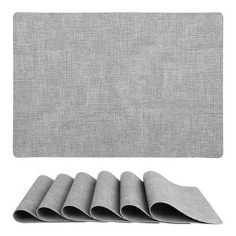 Set of 6 Faux Leather Placemats for Kitchen Dining Table Decor, Table Placemats
