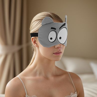 Soft Cartoon Big Eyes Sleep Mask Gray Eye Shade Cover for Travel for Rest 1 Pc