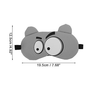 Soft Cartoon Big Eyes Sleep Mask Gray Eye Shade Cover for Travel for Rest 1 Pc