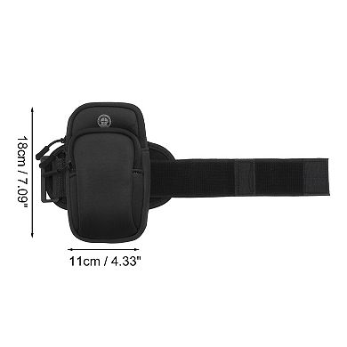 1 Pc Convenient Phone Holder Arm Bands with Zipper for Hiking Gym
