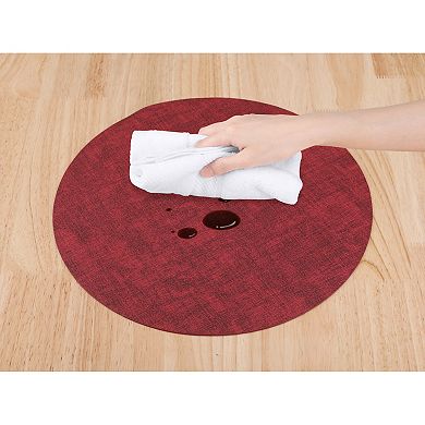 Set of 6 Placemats for Kitchen Dining Table Decor, Faux Leather Table Mat