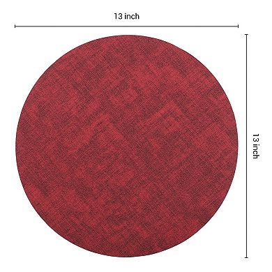 Set of 6 Placemats for Kitchen Dining Table Decor, Faux Leather Table Mat