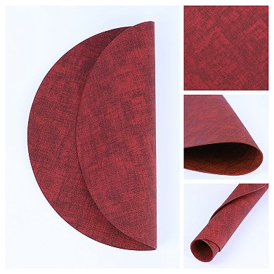 Set of 6 Placemats for Kitchen Dining Table Decor, Faux Leather Table Mat