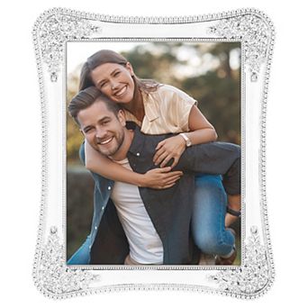 1 pc Plated Picture Frame with Crystal for Wedding Shiny with Clear Glass Photo Frame