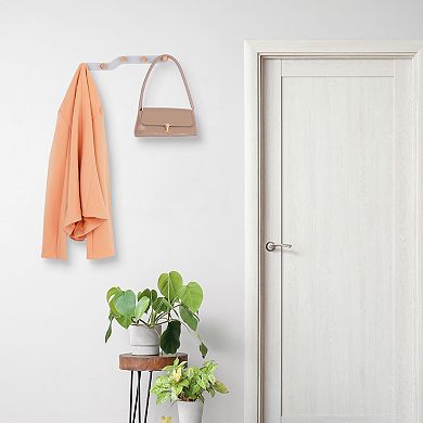 1 Pack Coat Rack Wall Mount, Metal Wood Coat Hook for Hanging with 5 Hooks, Hat Rack, Wall Hooks