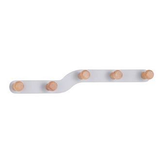 1 Pack Coat Rack Wall Mount, Metal Wood Coat Hook for Hanging with 5 Hooks, Hat Rack, Wall Hooks