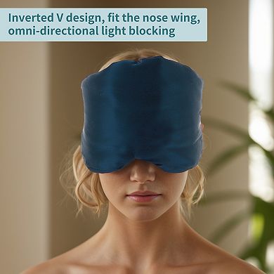 Sleep Eye Mask, Nature Silk Soft Large Wrap-Around Blindfold, 3D Eye Covers, Adjustable Blackout