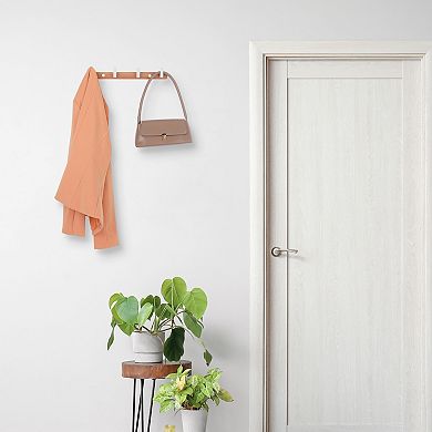 1 Pack Coat Rack Wall Mount, Coat Hook Hat Rack, Wall Hooks for Hanging with 4 Hooks