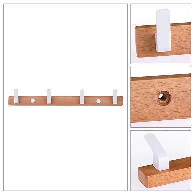 1 Pack Coat Rack Wall Mount, Coat Hook Hat Rack, Wall Hooks for Hanging with 4 Hooks