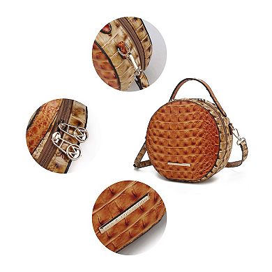 MKF Collection Ynnari Croc-Embossed Round Crossbody Bag by Mia K.