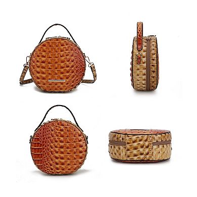 MKF Collection Ynnari Croc-Embossed Round Crossbody Bag by Mia K.