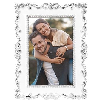 1 pc Picture Frame, Photo Frame with Glass Front, Plated Photo Frame Tabletop Display 7x10in