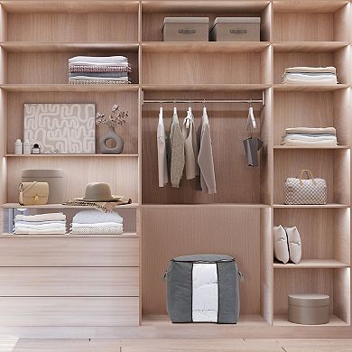 1 Pack Foldable Clothes Storage Bags with Handles, Closet Organizers and Storage