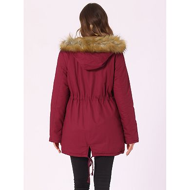 Women's Winter Parka Jacket Warm Windproof Long Puffer Coat with Faux Fur Hood