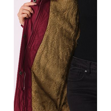 Women's Winter Parka Jacket Warm Windproof Long Puffer Coat with Faux Fur Hood